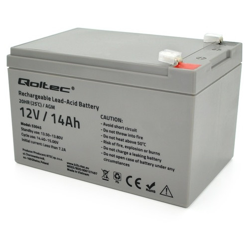 Акумуляторна батарея Qoltec 12V 14AH (QLT1214B/29564) AGM фото №1