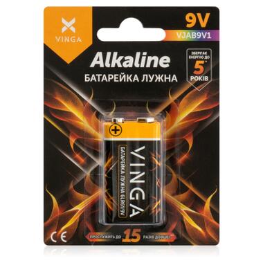 Батарейка 9V 6LR61 Alkaline Vinga (VJAB9V1) фото №1