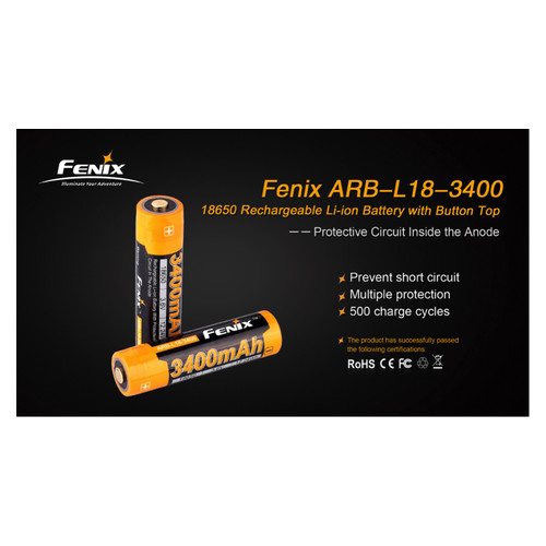 Акумулятор Fenix 18650 3400 mAh (ARB-L18-3400) фото №2