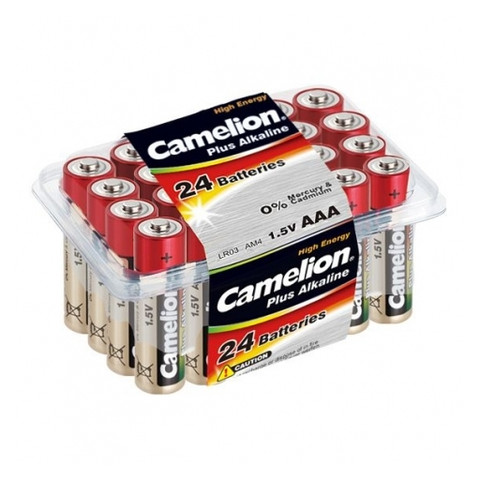 Батарейка Camelion Plus Alkaline AAA (LR03) 24 шт (LR03-PB24) фото №1