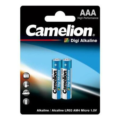 Батарейка Camelion AAA LR03/2BL Digi Alkaline (LR03-BP2DG) фото №1