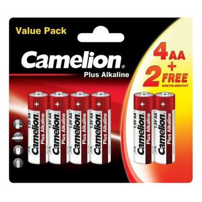 Батарейка Camelion AA LR6 Plus Alkaline * (4 2) (LR6-BP(4 2)) фото №1