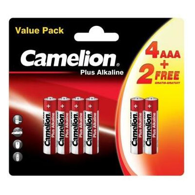 Акумулятори Camelion AAA LR03 Plus Alkaline * (4+2) (LR03-BP(4+2)) фото №1