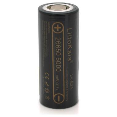 Акумулятор 26650 Li-Ion 5000mAh (5100-5500mAh) 25A, 3.7V (2.5-4.2V), Black, 2шт в уп., ціна за 1шт Liitokala (Lii-50A / 23383) фото №1