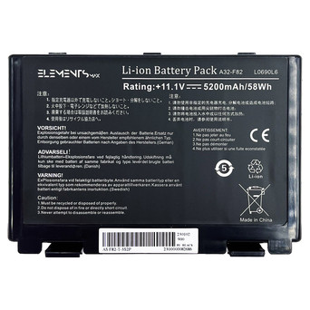 Батарея Elements MAX для Asus F52 F82 K40 K50 K51 K60 K61 K70 X87 10.8V 5200mAh (F82-3S2P-5200) фото №1