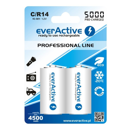 Акумулятор everActive 2xEVHRL14-5000 блістер 2шт фото №3