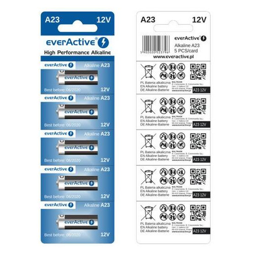 Батарейка everActive A23 (23A5BL) BL 5шт фото №1