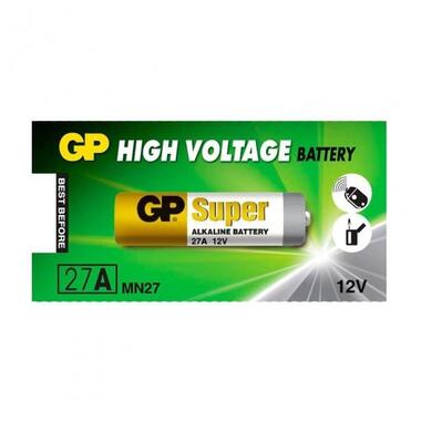 Батарейка лужна GP Super Alkaline High Voltage 27A/MN27 (27A-2C1), 12V, блістер 1шт, China фото №1
