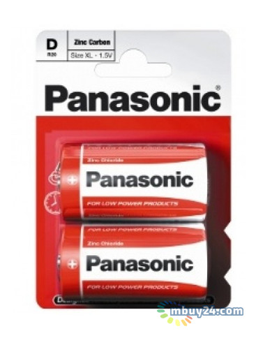 Батарейка Panasonic Red Zink R20 BLI 2 Zink-Carbon фото №1