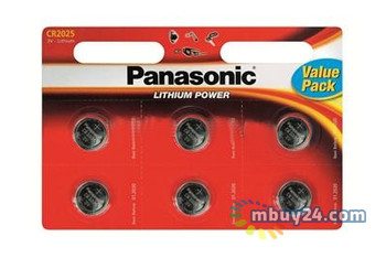 Батарейка Panasonic CR 2025 BLI 6 Lithium фото №1