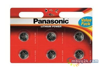 Батарейка Panasonic CR 2032 BLI 6 Lithium фото №1