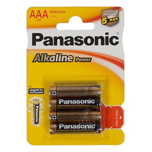 Батарейка Panasonic Alkaline Power AAA/LR03 BL 4 шт фото №1