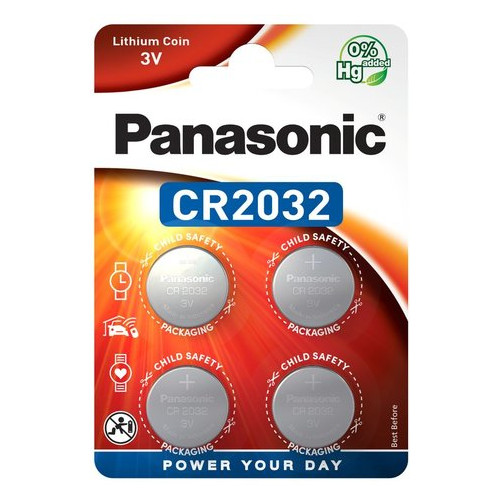 Літієва батарея Panasonic Lithium Power CR-2032EL/4B 4 шт фото №1