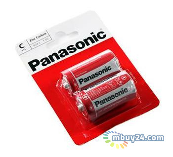 Батарейка Panasonic Red Zink R14 Bli 2 Zink-Carbon фото №1