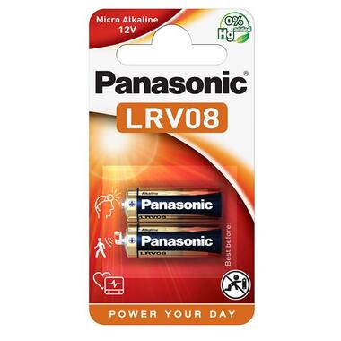 Батарейка Panasonic лужна LRV08(A23 MN21 V23) 2 шт. (LRV08L/2BE) фото №1