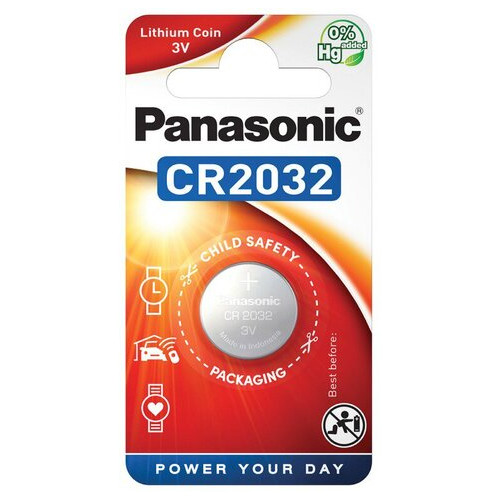 Літієва батарея Panasonic Lithium Power CR-2032EL/1B, CR2032, 3V, блістер 1шт фото №1