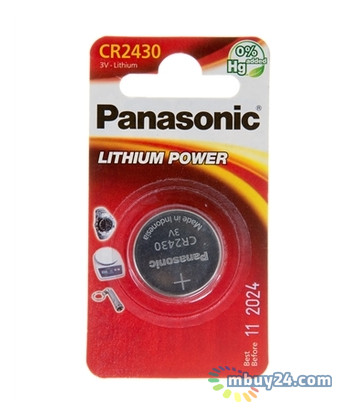 Батарейка Panasonic CR 2430 BLI 1 Lithium фото №1