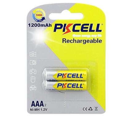 Акумулятор AAA 1200mAh, 1.2V Ni-MH, rechargeable battery, PKCELL, 2pcs/card (AAA1200-2B) фото №1
