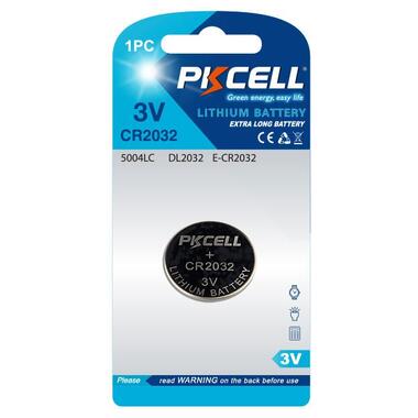 Батарейка CR2032, 3.0V Lithium Power, PKCELL, 1pcs/card (CR2032-1B) фото №1