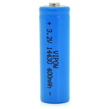 Акумулятор 14430 LiFePO4 (size 3/4AA), 400mAh, 3.2V, TipTop, blue Vipow (IFR14430-400mAhTT / 25540) фото №1