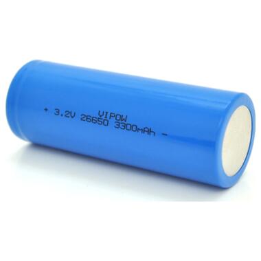 Аккумулятор 26650 3300mAh, LiFePO4, FlatTop, 3.2V, Blue Vipow (IFR26650-3300mAhFT / 31075) фото №2