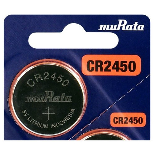 Літієва батарея Murata CR2450, 3V, блістер 1шт фото №1