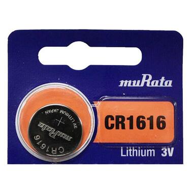 
Батарейка літієва Murata CR1616, 3V, блістер 1шт фото №1