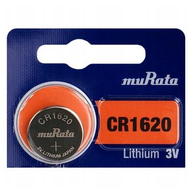 Батарейка літієва Murata CR1620, 3V, блістер розривний 1шт фото №1