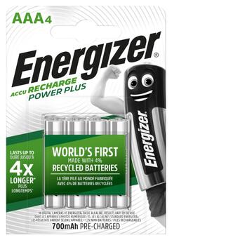 Акумулятор Energizer Recharge Power Plus, AAA/(HR03), 700mAh, LSD Ni-MH, блістер 4шт фото №1