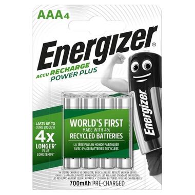 Акумулятор Energizer Recharge Power Plus, AAA/(HR03), 700mAh, LSD Ni-MH, блістер 4шт, ціна за уп. фото №1