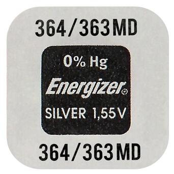 Батарейка срібно-цинкова Energizer 364/363MD, 1.55V, блістер фото №1