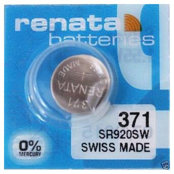 Батарейка срібно-цинкова Renata 371, 1.55V, блістер 10шт розривний, ціна за штуку! фото №1