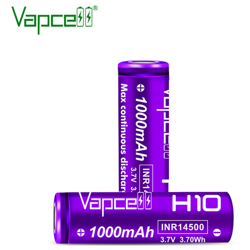 Акумулятор 14500/AA Li-Ion Vapcell INR14500 H10, 1000mAh, 10A, 4.2/3.6/2.5V, фіолетовий фото №3