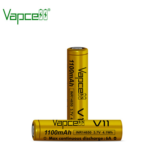 Акумулятор 14650 літій-іонний (Li-Ion) Vapcell INR14650 V11, 1100mAh, 6A, 4.2/3.6/2.75V, Gold фото №3