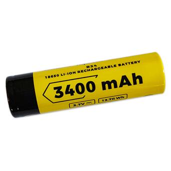 Акумулятор 18650 літій-іонний (Li-Ion) Vapcell INR18650 B34, 3400mAh, 10A, 4.2/3.6/2.5V, Button Top, Yellow фото №2