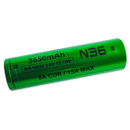 Акумулятор 18650 літій-іонний (Li-Ion) Vapcell INR18650 N36, 3650mAh, 8A, 4.2/3.6/2.5V, Green фото №2