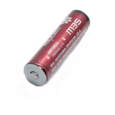 Акумулятор 18650 Li-Ion Vapcell INR18650 M35 Button Top, 3500mAh, 10A, 4.2/3.6/2.5V, червоний фото №1