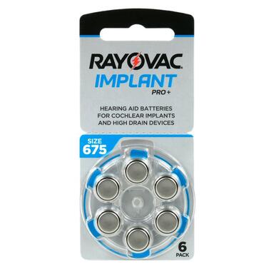 Батарейка Rayovac Implant PRO+ 675 (675AUX-6XEMF), 1.45V, блістер 6шт фото №1