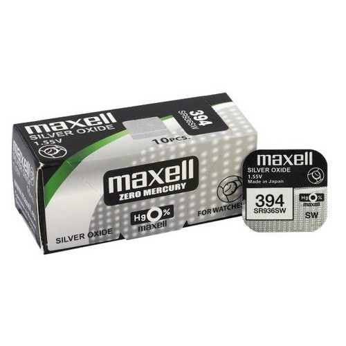 Батарейка срібно-цинкова Maxell 394 SR936SW (G9, 380, AG9), 1.55V, блістер фото №2