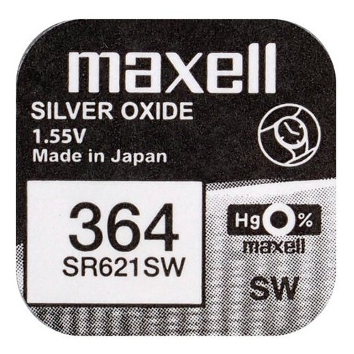 Батарейка срібно-цинкова Maxell 364 SR621SW (G1, AG1, 164), 1.55V, блістер фото №2
