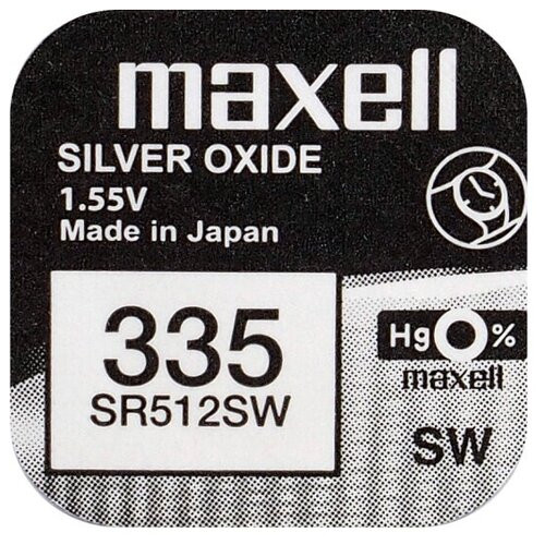 Батарейка срібно-цинкова Maxell 335 SR512SW, 1.55V, блістер фото №1