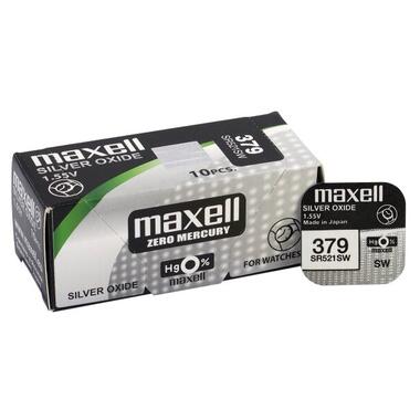 Батарейка срібно-цинкова Maxell 379 SR521SW (G0, LR63) 1.55V блістер Japan фото №2