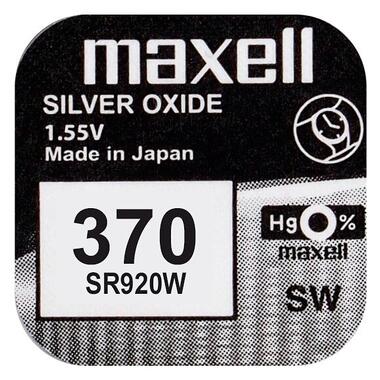 Батарейка срібно-цинкова Maxell 370 SR920SW (AG6, 171), 1.55V, блістер фото №1