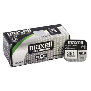 Батарейка серебрянно-цинковая Maxell 381 SR1120SW, 1.55V, блистер фото №2