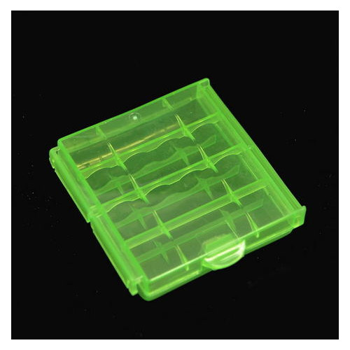 Контейнер/кейс/коробочка HQ-Tech HQ-2876 пластикова універсальна для елементів AA/AAA (4шт АА або 5шт AAA), прозоро-зелена фото №2