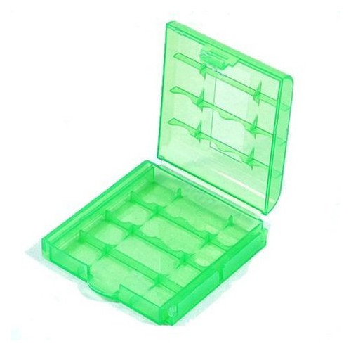 Контейнер/кейс/коробочка HQ-Tech HQ-2876 пластикова універсальна для елементів AA/AAA (4шт АА або 5шт AAA), прозоро-зелена фото №1
