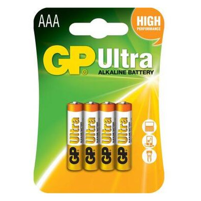 Батарейка GP AAA LR03 ULTRA Alcaline х 4 (24AU-U4) фото №1