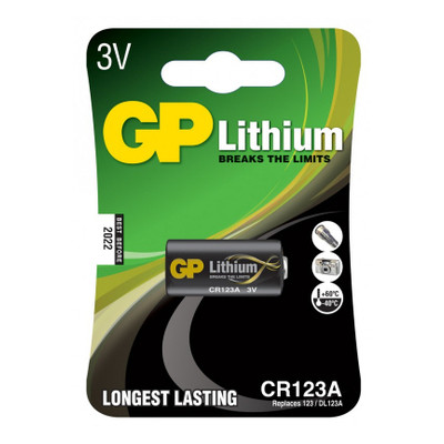 Батарейка GP CR 123A Lithium FOTO 3.0V (CR123A-U1 / 4891199001086) фото №1