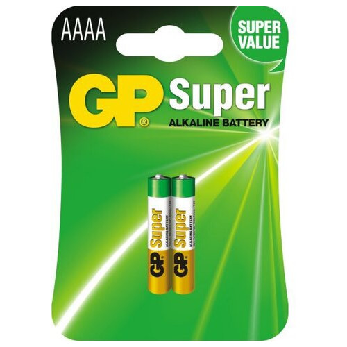 Батарейка лужна GP Super Alkaline GP25A-2U2, AAAA, 1.5V, блістер 2шт фото №1