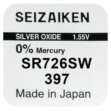 Батарейка серебрянно-цинковая Seiko 397 SR726SW, 1.55V, блистер фото №1